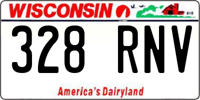 WI license plate 328RNV