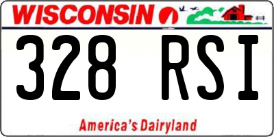 WI license plate 328RSI