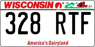 WI license plate 328RTF