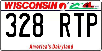 WI license plate 328RTP
