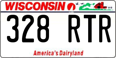WI license plate 328RTR
