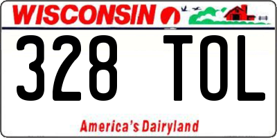 WI license plate 328TOL