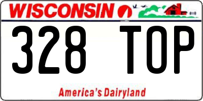 WI license plate 328TOP