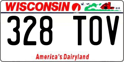 WI license plate 328TOV