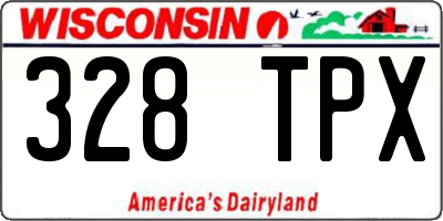 WI license plate 328TPX