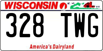 WI license plate 328TWG