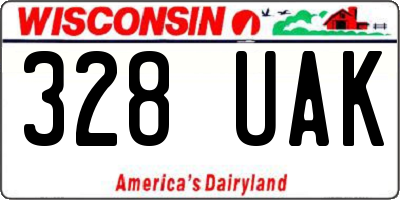 WI license plate 328UAK