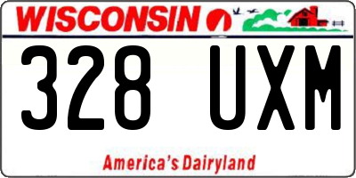 WI license plate 328UXM