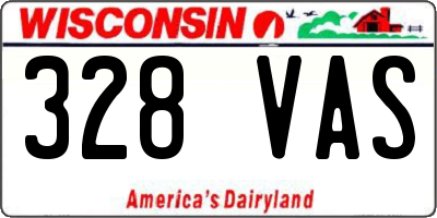 WI license plate 328VAS
