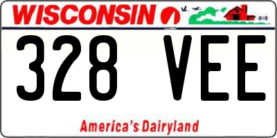 WI license plate 328VEE