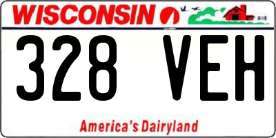 WI license plate 328VEH