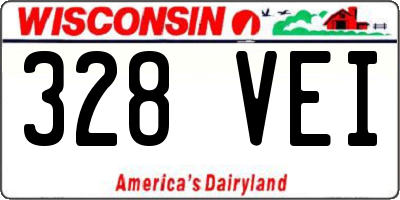 WI license plate 328VEI