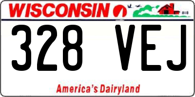 WI license plate 328VEJ