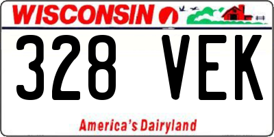 WI license plate 328VEK