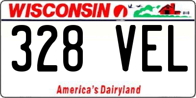 WI license plate 328VEL