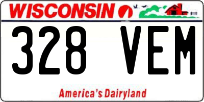 WI license plate 328VEM