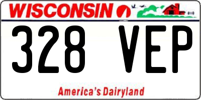 WI license plate 328VEP