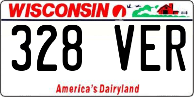 WI license plate 328VER