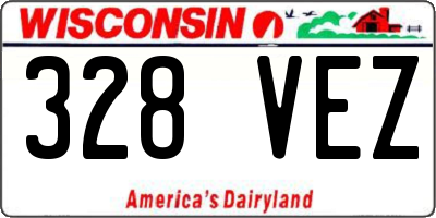 WI license plate 328VEZ