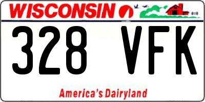 WI license plate 328VFK