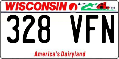 WI license plate 328VFN
