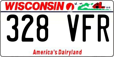 WI license plate 328VFR