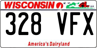 WI license plate 328VFX