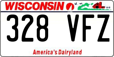 WI license plate 328VFZ