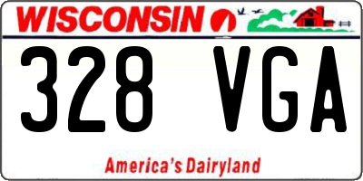 WI license plate 328VGA