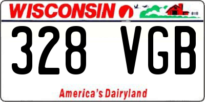 WI license plate 328VGB