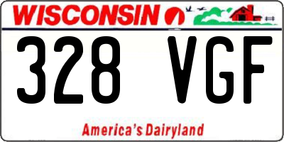WI license plate 328VGF