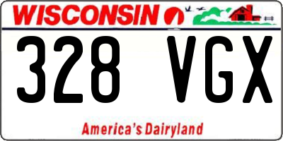 WI license plate 328VGX