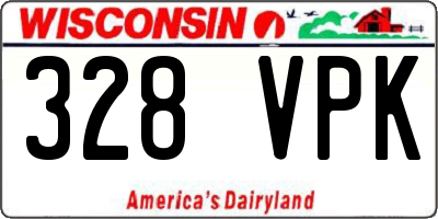 WI license plate 328VPK