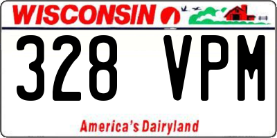 WI license plate 328VPM