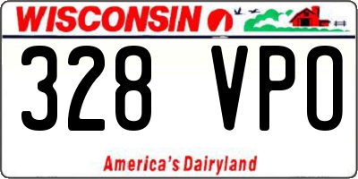WI license plate 328VPO