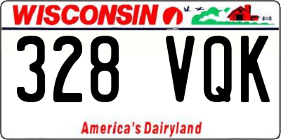 WI license plate 328VQK