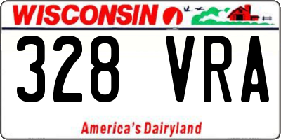 WI license plate 328VRA