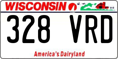 WI license plate 328VRD