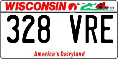 WI license plate 328VRE