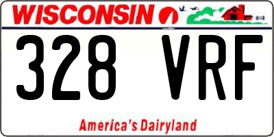 WI license plate 328VRF
