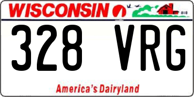 WI license plate 328VRG