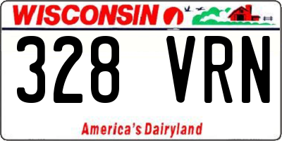 WI license plate 328VRN