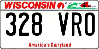 WI license plate 328VRO