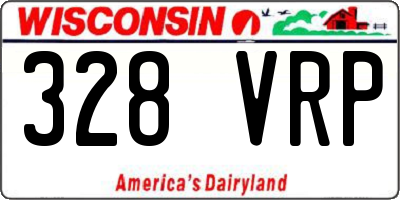WI license plate 328VRP