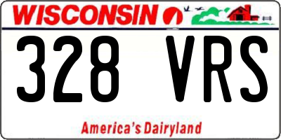 WI license plate 328VRS