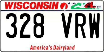 WI license plate 328VRW