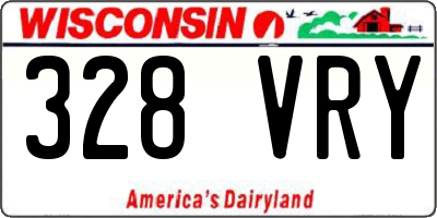 WI license plate 328VRY