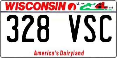 WI license plate 328VSC