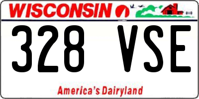 WI license plate 328VSE