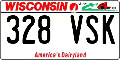 WI license plate 328VSK